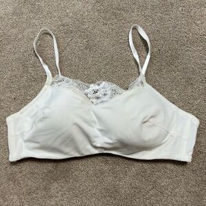 Soma White Lace Trim Lightly Lined Bra Size 38 C